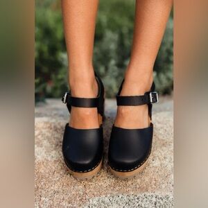 MIA | Sofia Swedish Wooden Clogs Black | EU 40